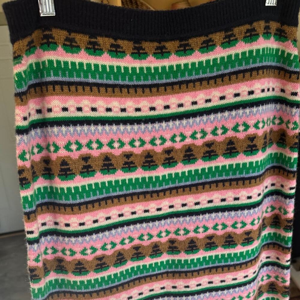 J. Crew Wool Fair Isle Knit Skirt Large - Picture 5 of 7